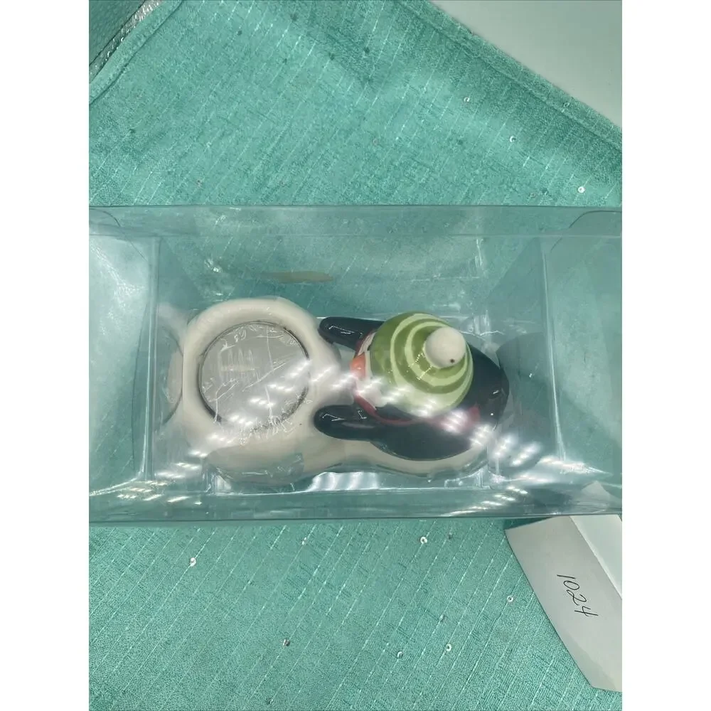Hallmark Penguin & Snowball Light Candle Holder / NEW! In box.